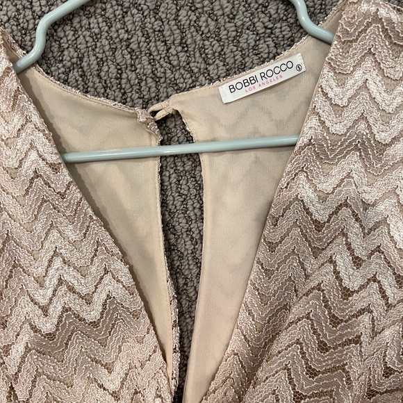 Bobbi Rocco- Beige Shorts Romper w/ Bell Sleeve - Picture 2 of 3